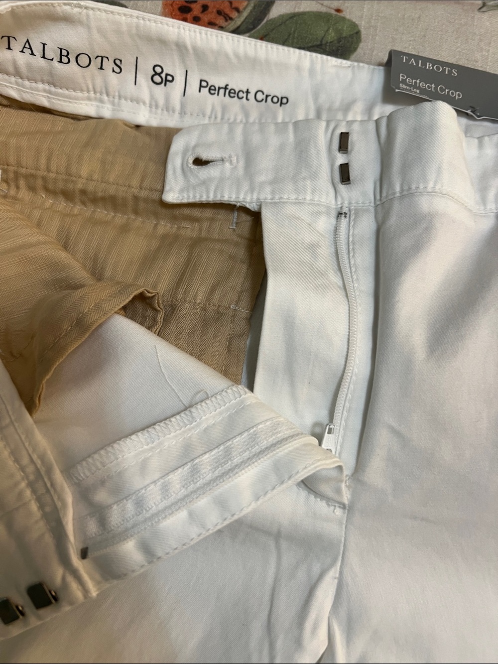 Talbots White Slim Leg Women's Perfect Crop Pant - Picture 5 of 9